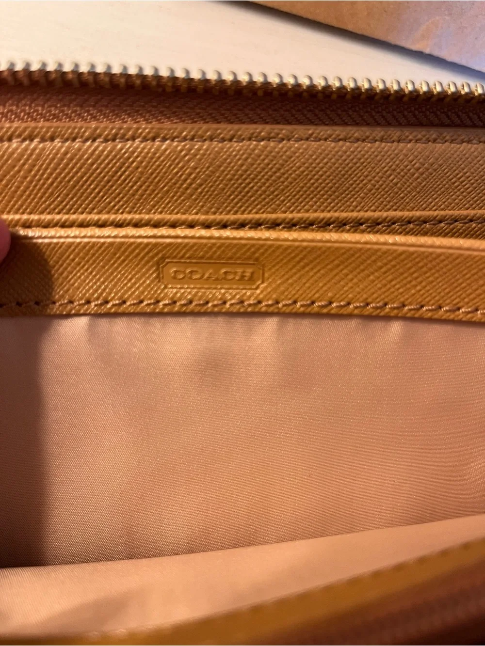 Coach Long Zip Around Floral Wallet w/ Leather Trim EUC
